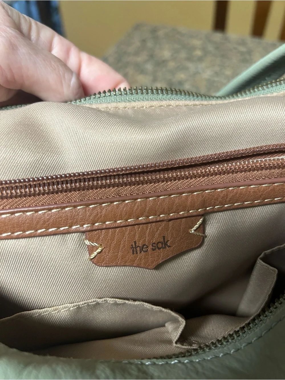 The Sak Women's Light Sage Leather Hobo Bag -